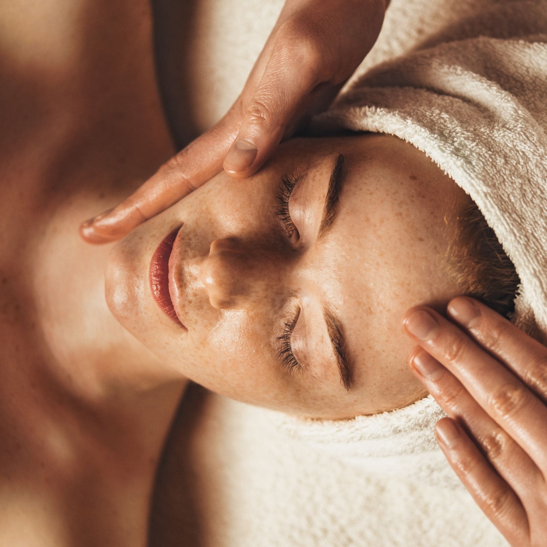 woman doing skin treatment