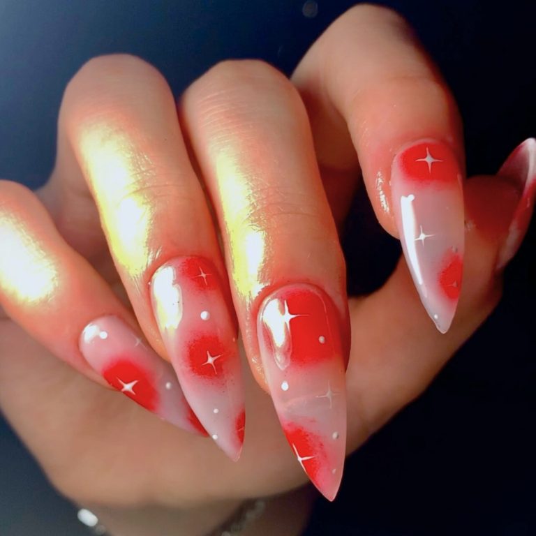 red nail art